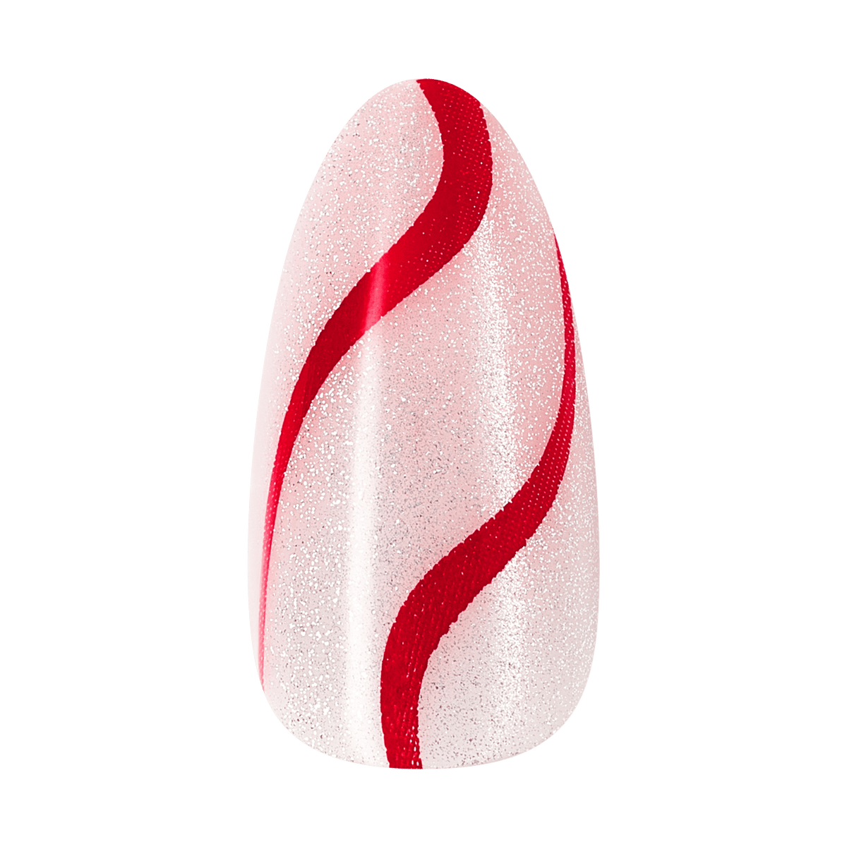 Kiss Merry Holiday Press On Fake Glue Nails - Shimmer Season | Design, Red, Medium, Almond