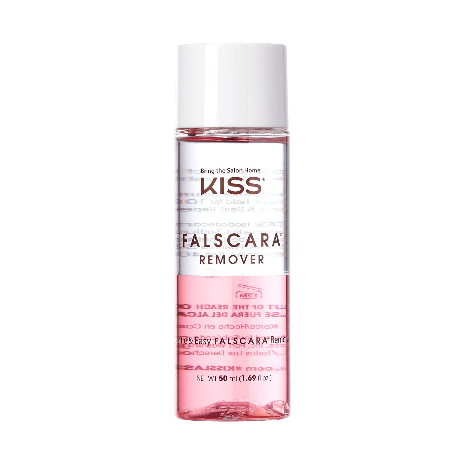 Clear plastic bottle with white cap containing pink liquid, labeled \