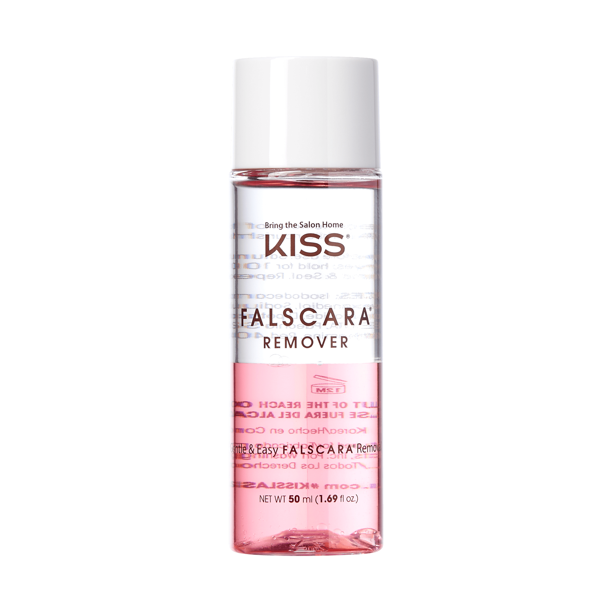 Clear plastic bottle with white cap containing pink liquid, labeled \