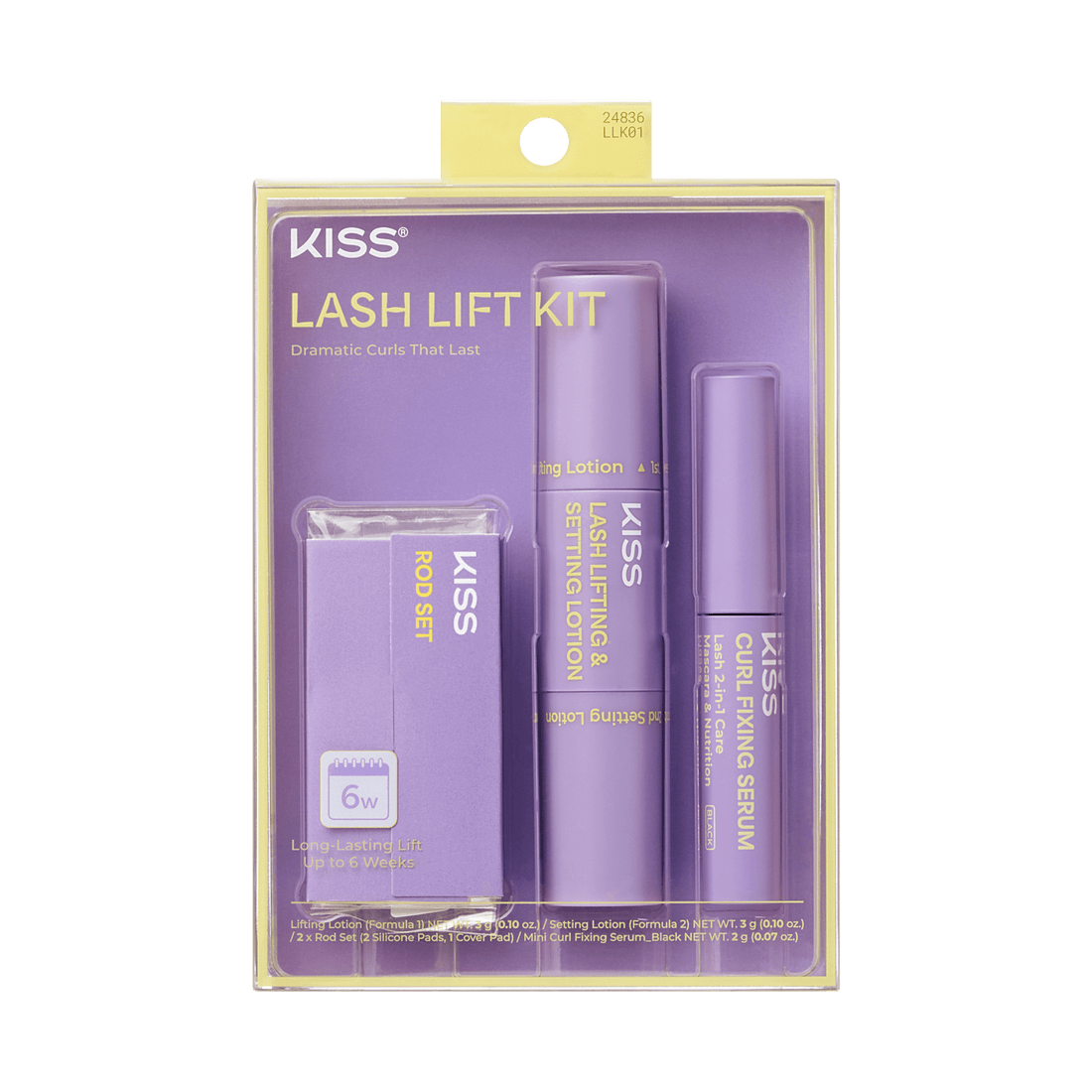 Kiss Lash Lift Kit | Starter Kit, Lash Lifting &amp; Setting Lotion, Rod Set, Mini Curl Fixing Lash Serum