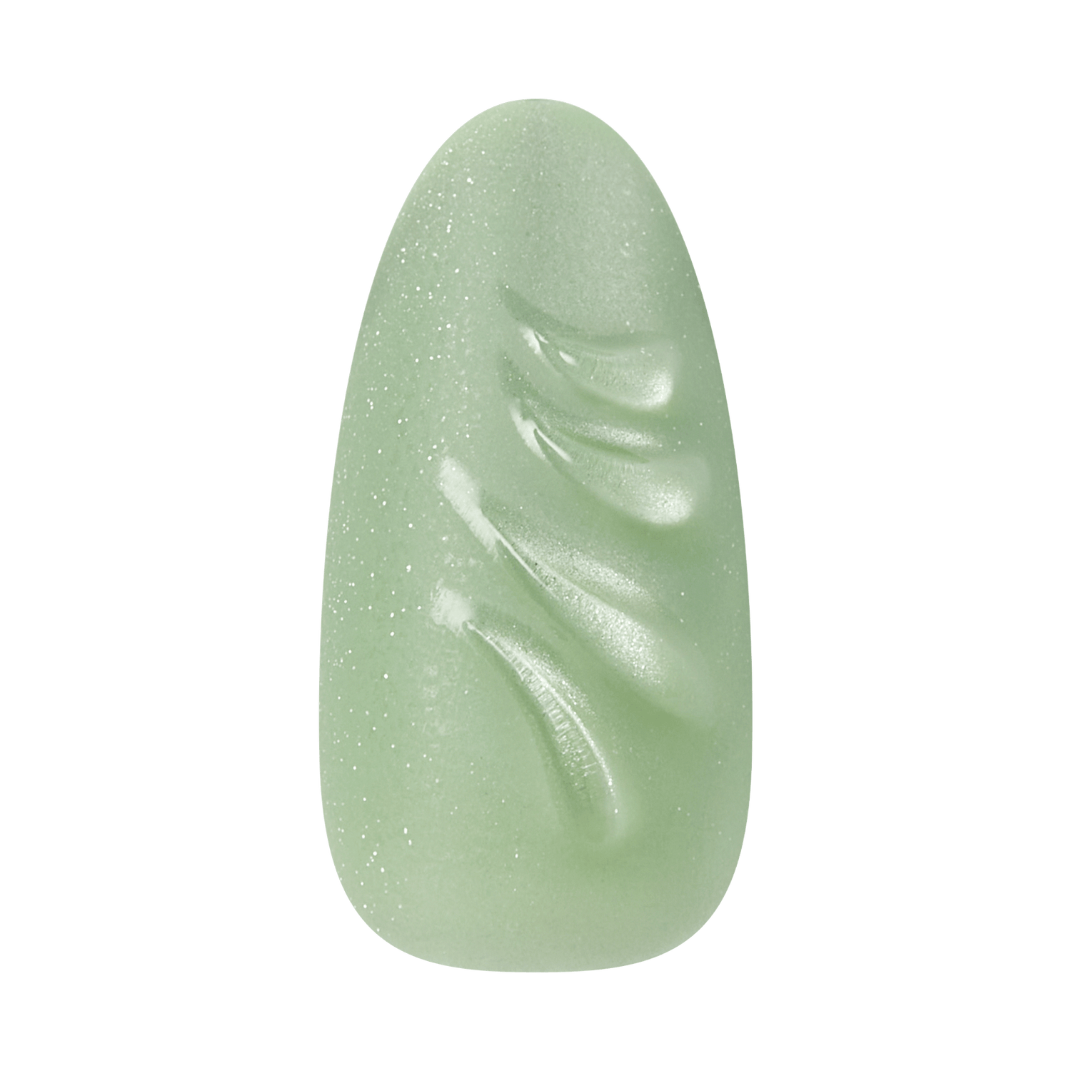 Polished jade pendant with swirling carved design and sparkle finish
