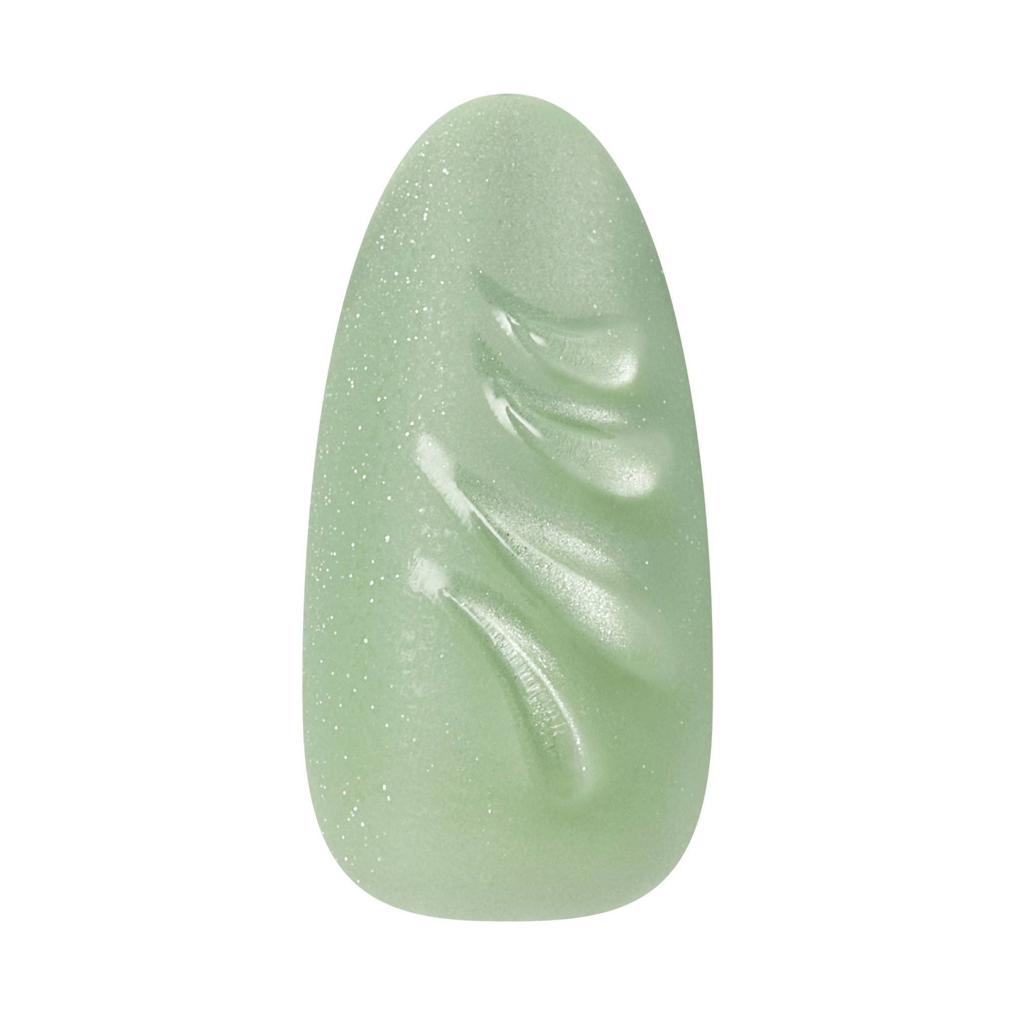 Polished jade pendant with swirling carved design and sparkle finish