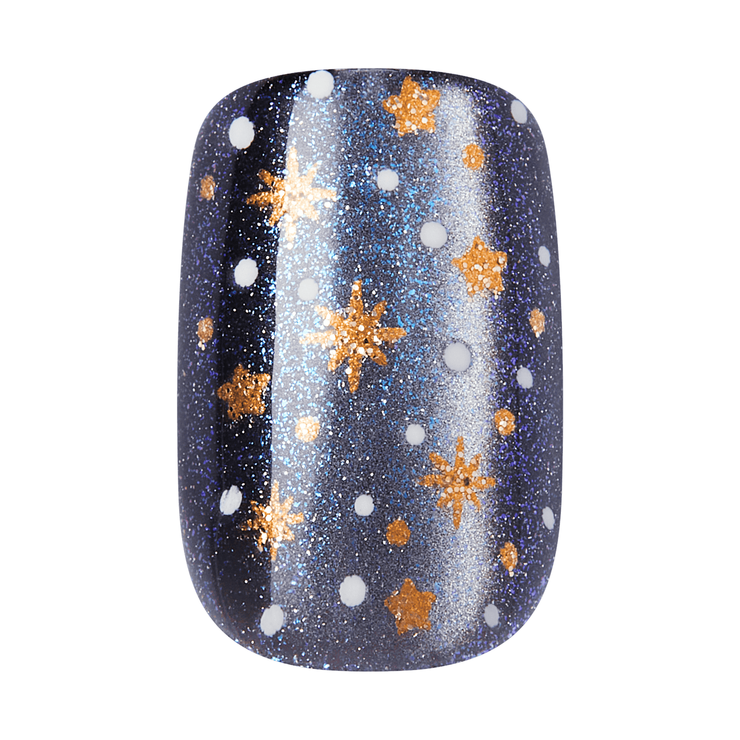 Kiss Haunt Halloween Press On Fake Glue Nails - Silent Howl | Design, Blue, Short, Squoval, Glow In The Dark