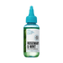 Clear plastic bottle with teal dropper cap containing green KISS Colors & Care Multivitamin Oil with rosemary & mint, labeled biotin and vitamin E boosted for stronger, longer hair.