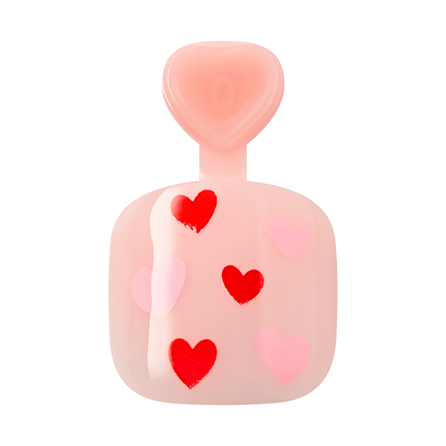 Stylized figure with red and pink hearts on chest, representing love and compassion.