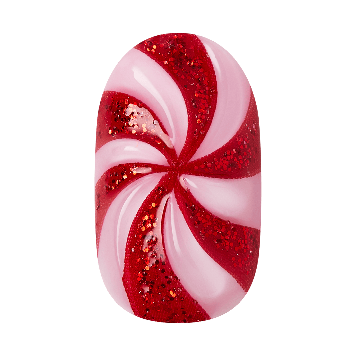Impress Design Holiday No Glue Fake Press On Nails - Frost | Design, Pink, Short, Oval, Manicure
