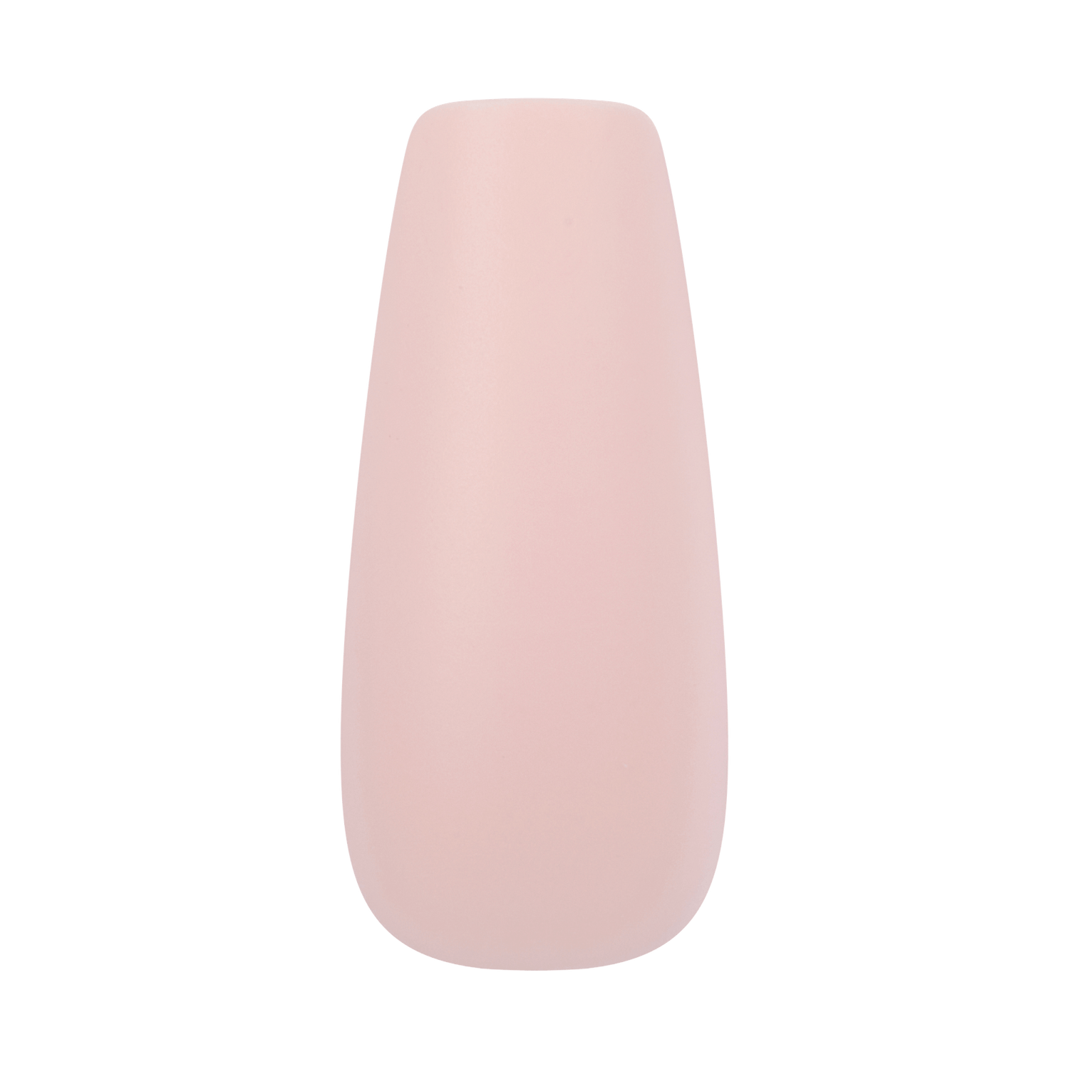 Soft pink elongated coffin-shaped nail polish swatch
