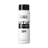 White bottle with black cap labeled \