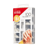 KISS 100 Full-Cover Nails kit in medium size with active oval shape, white nails, and image of a hand with orange painted nails. Includes 10 sizes for 5 manicures.