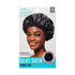 KISS Colors & Care packaging showing a smiling woman wearing a black satin bonnet cap, labeled as extra large with superior stretch and breathable double-lined silky satin material.