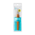 Clear plastic package containing three braid and loc crochet hooks with bamboo handles and stainless steel tips, labeled \