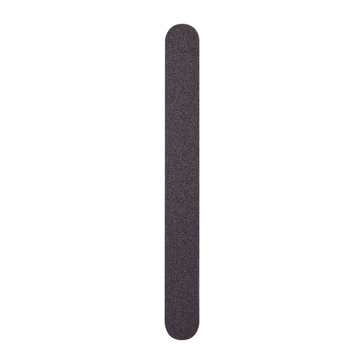 Black emery board nail file, straight with rounded ends, shown on a white background with no additional text.