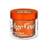 Clear jar with an orange gel inside and an orange lid, labeled \