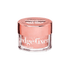 Clear round container with a shiny peach-colored lid, labeled \
