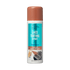 White spray can with a medium dark brown cap labeled \