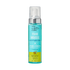 Clear blue plastic bottle of KISS Colors & Care Foam Mousse with silver pump and frosted cap, labeled for flex styling and hold, hydrating with Jamaican black castor oil.