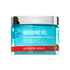 Transparent blue jar of KISS Colors & Care braiding gel with silver lid, labeled for styling and strengthening with organic Jamaican Black Castor Oil and extreme hold.