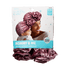 Berry-colored crushed velvet pre-tied top knot turban set for mother and child, shown on packaging with smiling woman and baby wearing matching turbans.