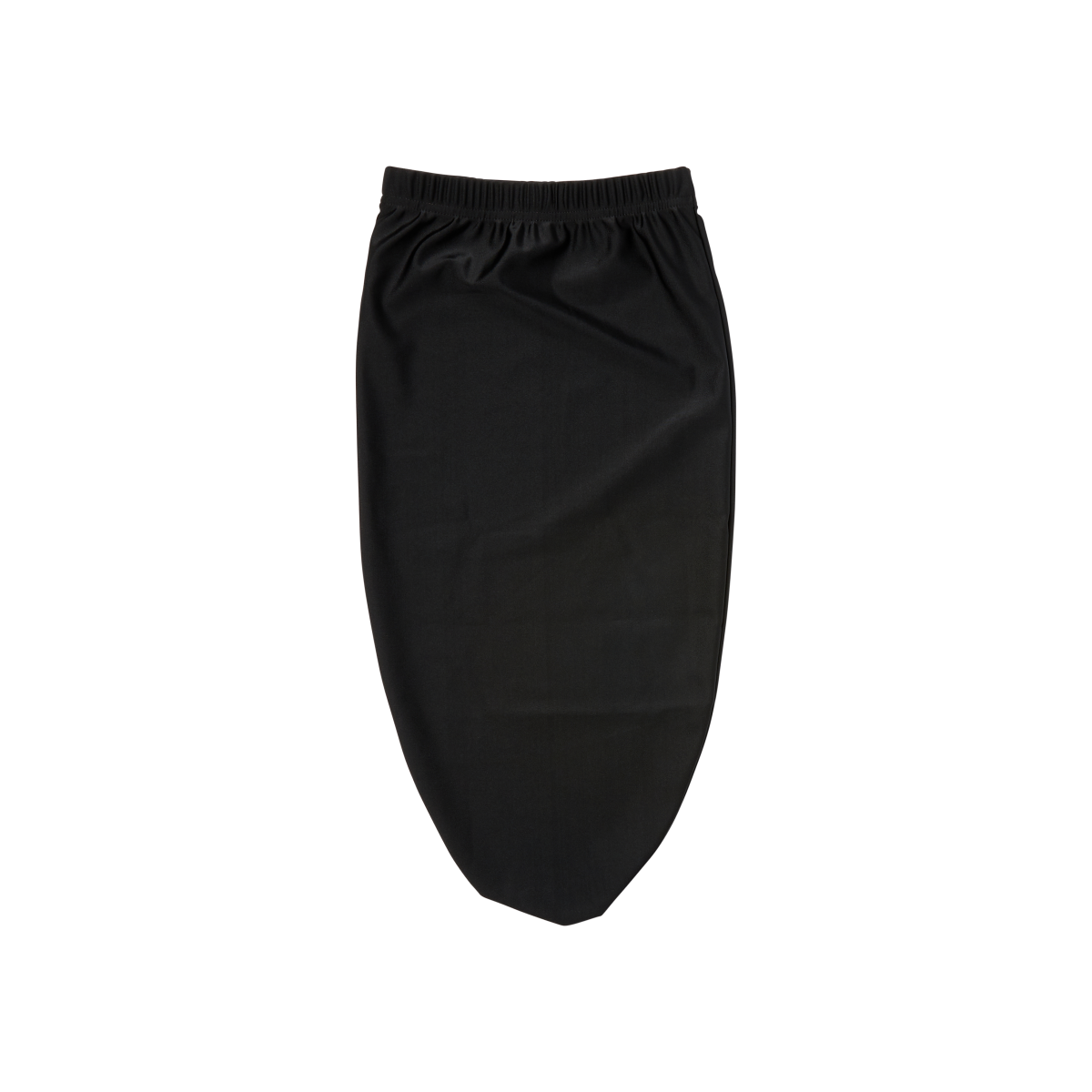 Black silky spandex braid and loc cap in a super jumbo size, shown flat with elastic band at the top for secure fit. No text on product.
