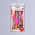 KISS New York professional manicure kit with 20 pieces including scissors, nail clippers, file, brush, and cuticle tools in clear plastic packaging with pink accents.