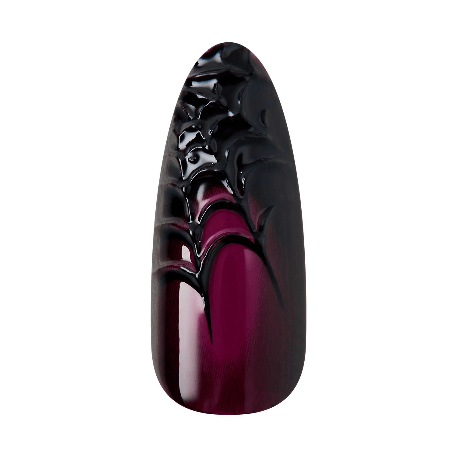 Kiss Haunt Halloween Press On Fake Glue Nails - Ghoulfriend | Design, Black &amp; Red, Long, Almond