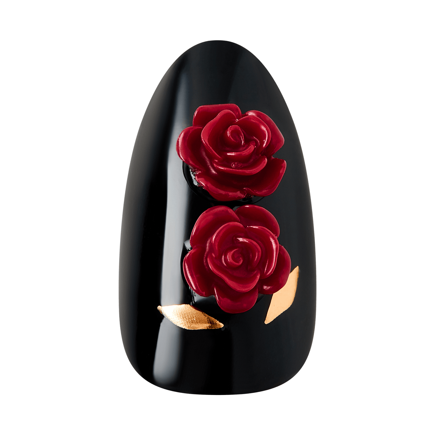 Kiss Haunt Halloween Press On Fake Glue Nails - Drop Dead Gorgeous | French Design, Black &amp; Red, Medium, Almond, Glow In The Dark