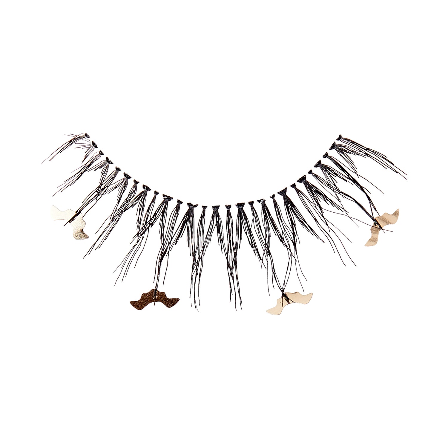 The image shows a decorative garland. The garland consists of a series of black strings hanging down from a central cord. Interspersed among the black strings are several small, light-colored bird or bat-shaped cutouts. The overall design gives a whimsical and natural appearance, suitable for festive or decorative purposes.