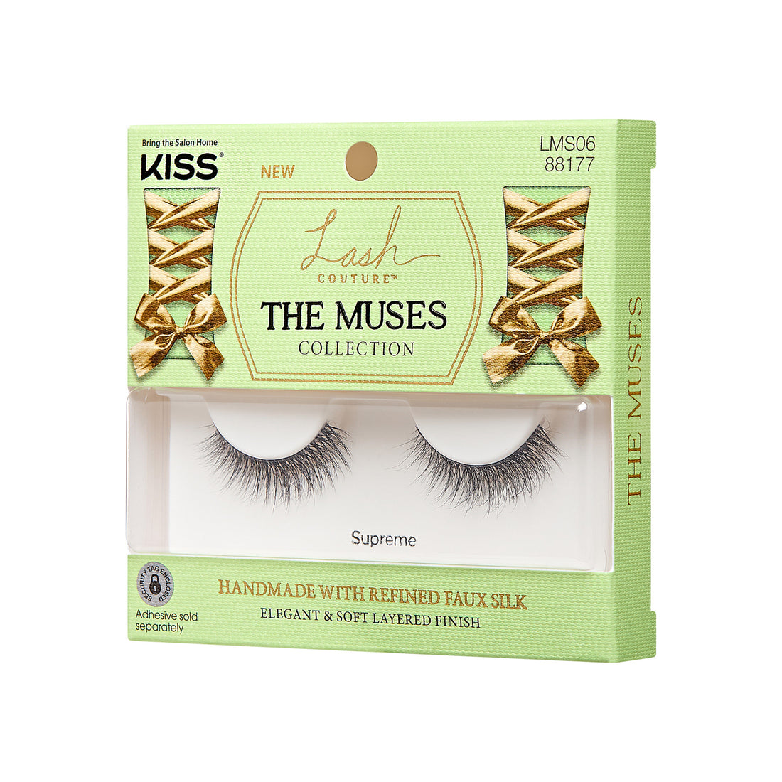 The image features a packaging for KISS Lash Couture&
