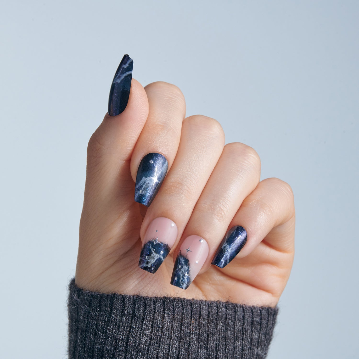 Kiss Haunt Halloween Press On Fake Glue Nails - Spookalicious | Design, Black, Medium, Coffin, Glow In The Dark