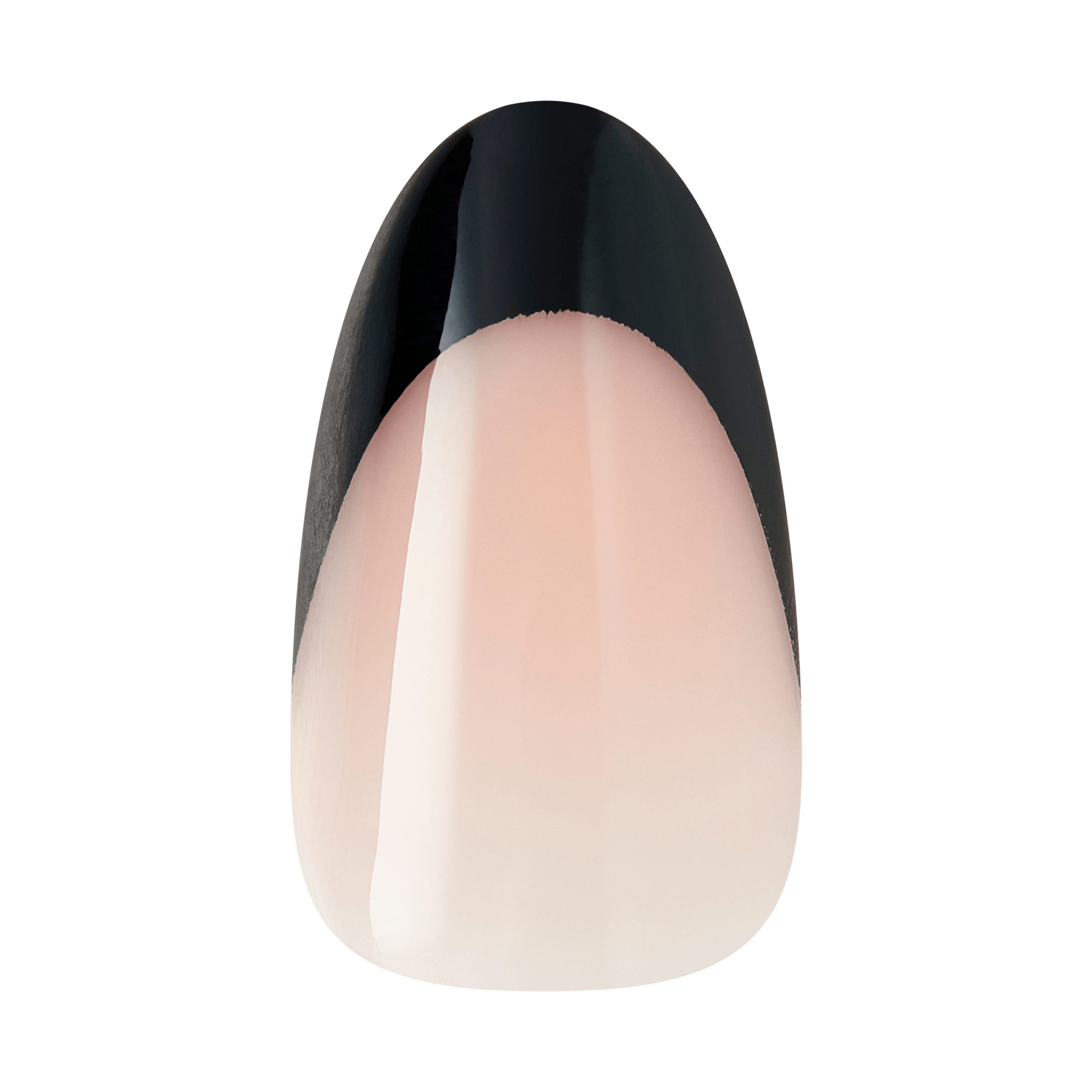 Kiss Haunt Halloween Press On Fake Glue Nails - Midnight Makeover | French Design, Black &amp; White, Medium, Almond, Glow In The Dark