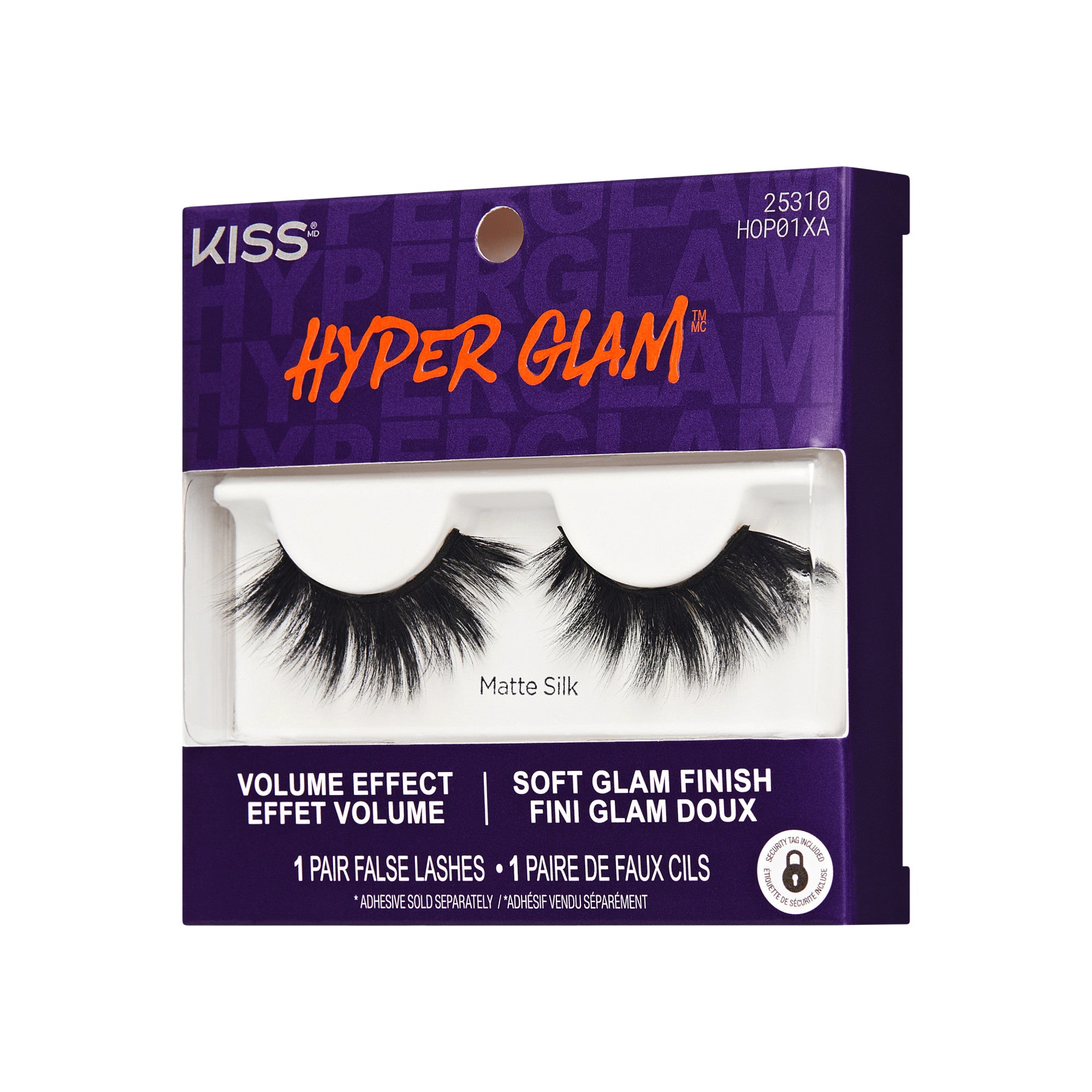 Kiss Hyper Glam Halloween False Eyelashes - Matte Silk | 1 Pair, Strip Lashes, 14mm
