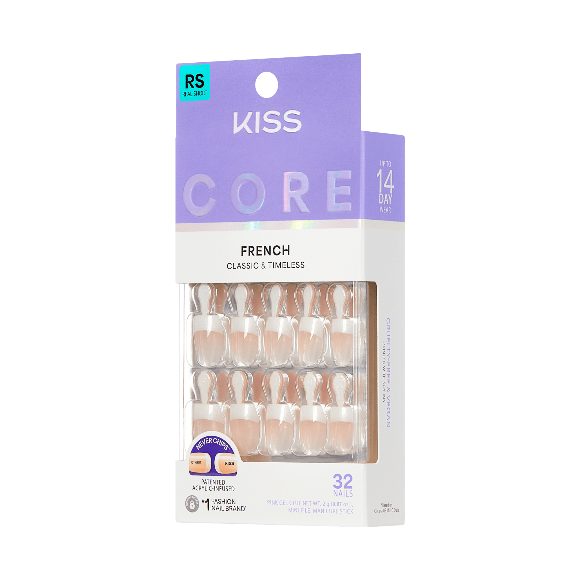 KISS CORE French Nails, 32 Count, Classic &amp; Timeless Design