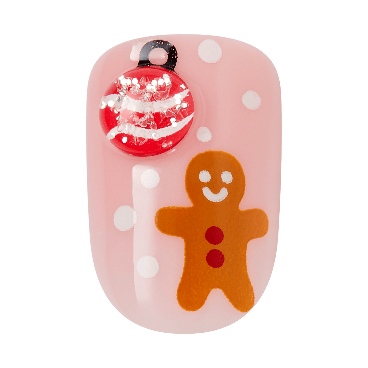 Impress Design Holiday No Glue Fake Press On Nails - Feliz Navidad | Design, Pink, Short, Squoval, Manicure