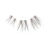 The image shows a set of false eyelashes. The eyelashes are segmented into three distinct clusters, each with long, fine, black strands. The clusters are designed to be applied to the outer corners of the eyes, providing a fuller and more dramatic look. The lashes appear to be made of synthetic fibers and are arranged in a way that mimics the natural growth pattern of eyelashes.