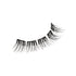 Five segments of natural-style imPRESS Falsies self-adhesive black eyelash clusters displayed in a curved arrangement on a white background.