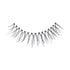 The image features a pair of false eyelashes. They are long and black, with a wispy design that gives a dramatic and voluminous look. The lashes are attached to a thin band, which is typically used for easy application. The individual strands vary in length, creating a layered effect that enhances the eyes when worn.