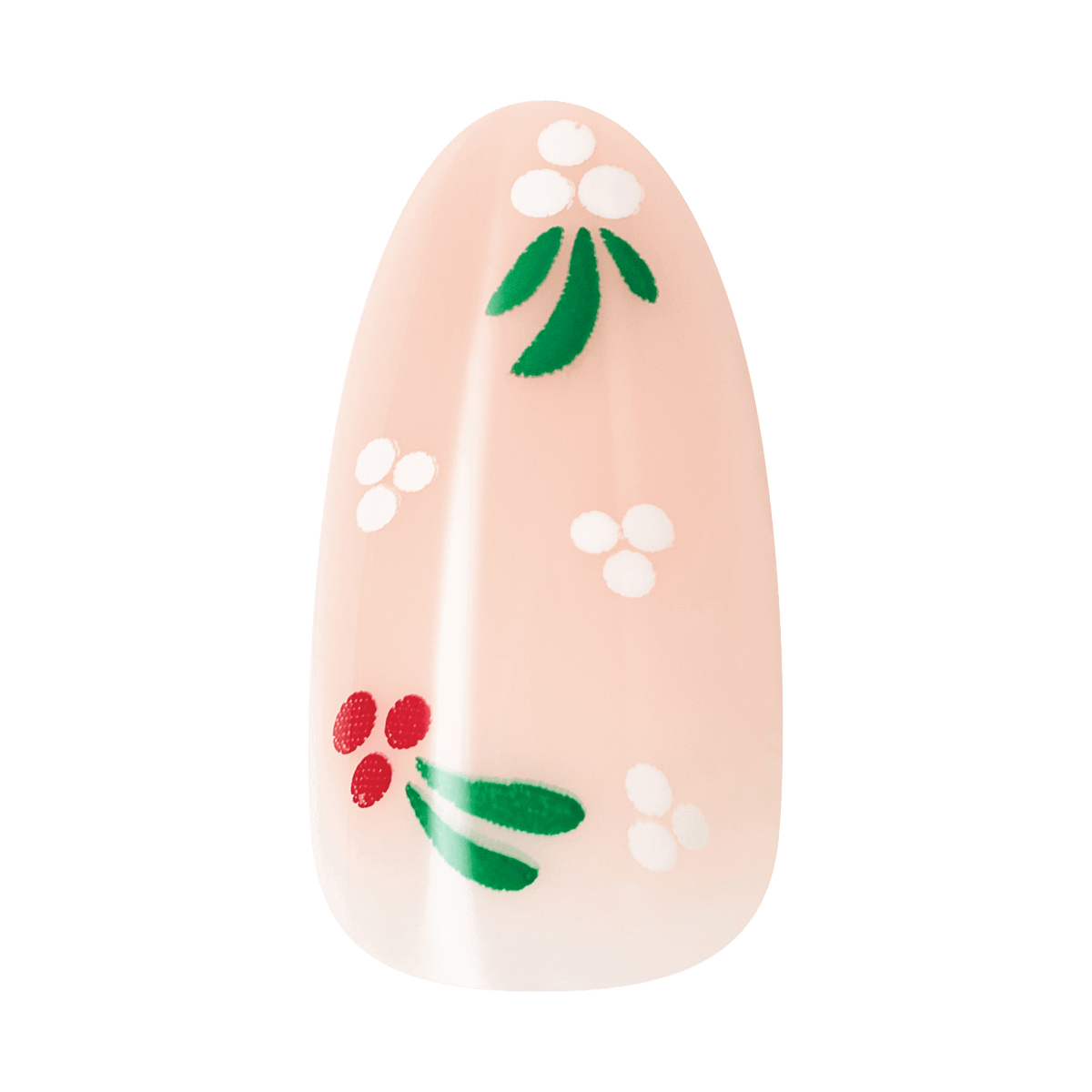 Kiss Merry Holiday Press On Fake Glue Nails - Snow Glow | French Design, White, Medium, Almond