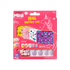 Bright pink packaging for imPRESS MINI Nail Artist Kit with 3D press-on manicure nails and unicorn-themed nail art accents shown through windows.