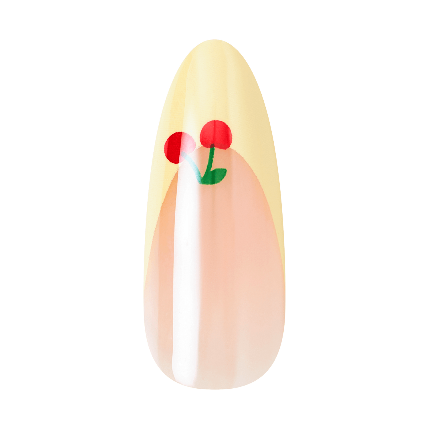 Kiss Core Design Press On Fake Glue Nails - Post Summer | French Design, Yellow, Long, Almond