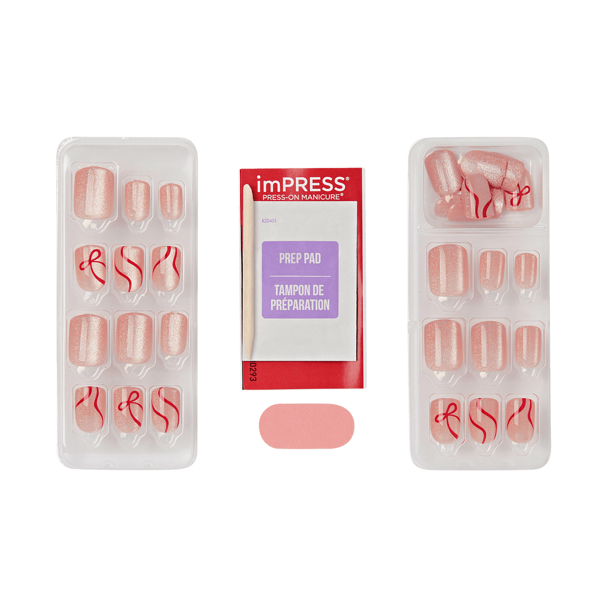 Impress Design Holiday No Glue Fake Press On Nails - Flare | Design, Gold, Short, Squoval, Manicure