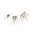 The image features three sets of false eyelashes arranged in a row. Each set varies in size and length, with the lashes appearing long and wispy. The lashes are a natural brown color, and they are displayed against a plain white background, emphasizing their shape and texture. The overall presentation suggests a focus on beauty and cosmetic enhancement.