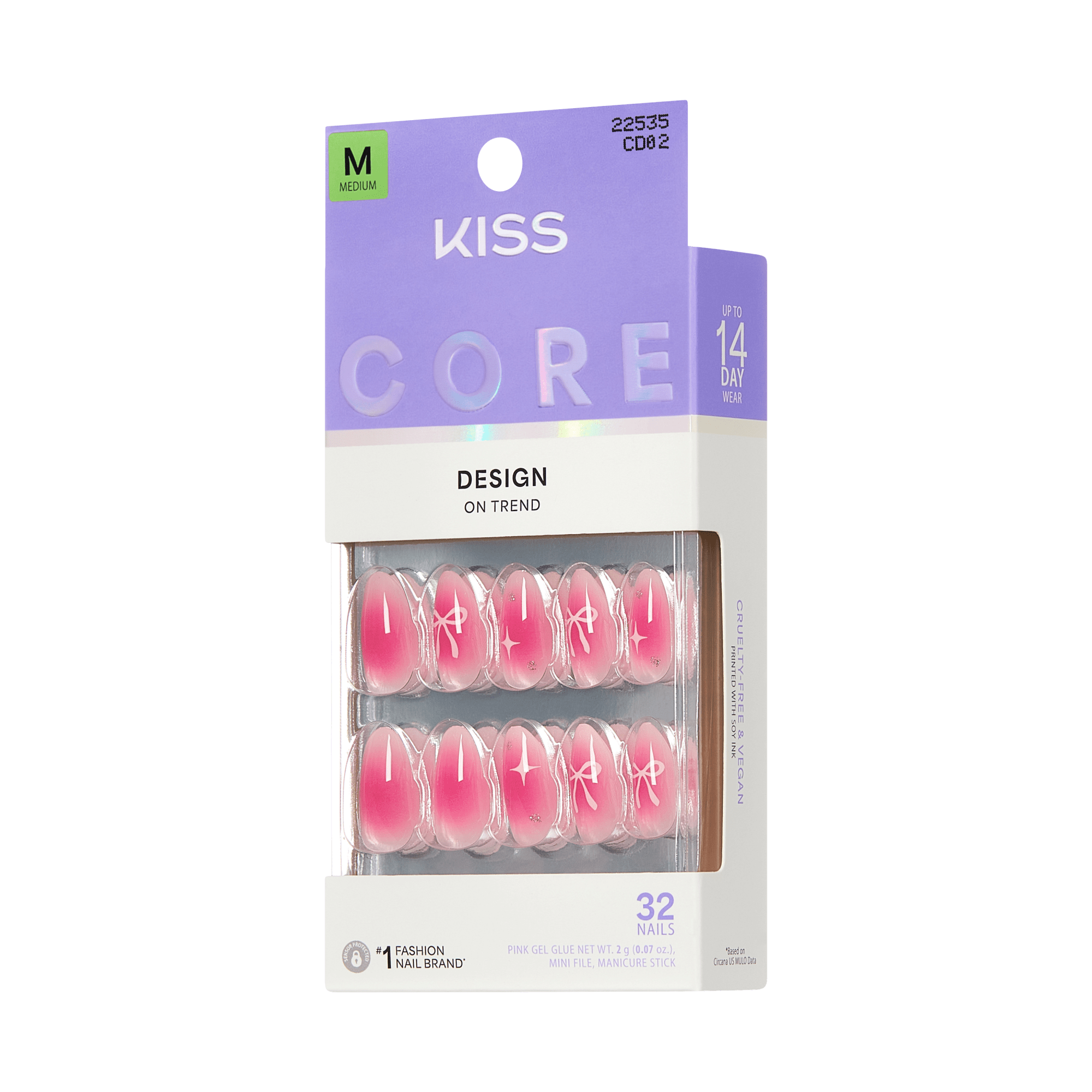 KISS Core Design On Trend Medium Pink Ombre Gel Nails 32 Count