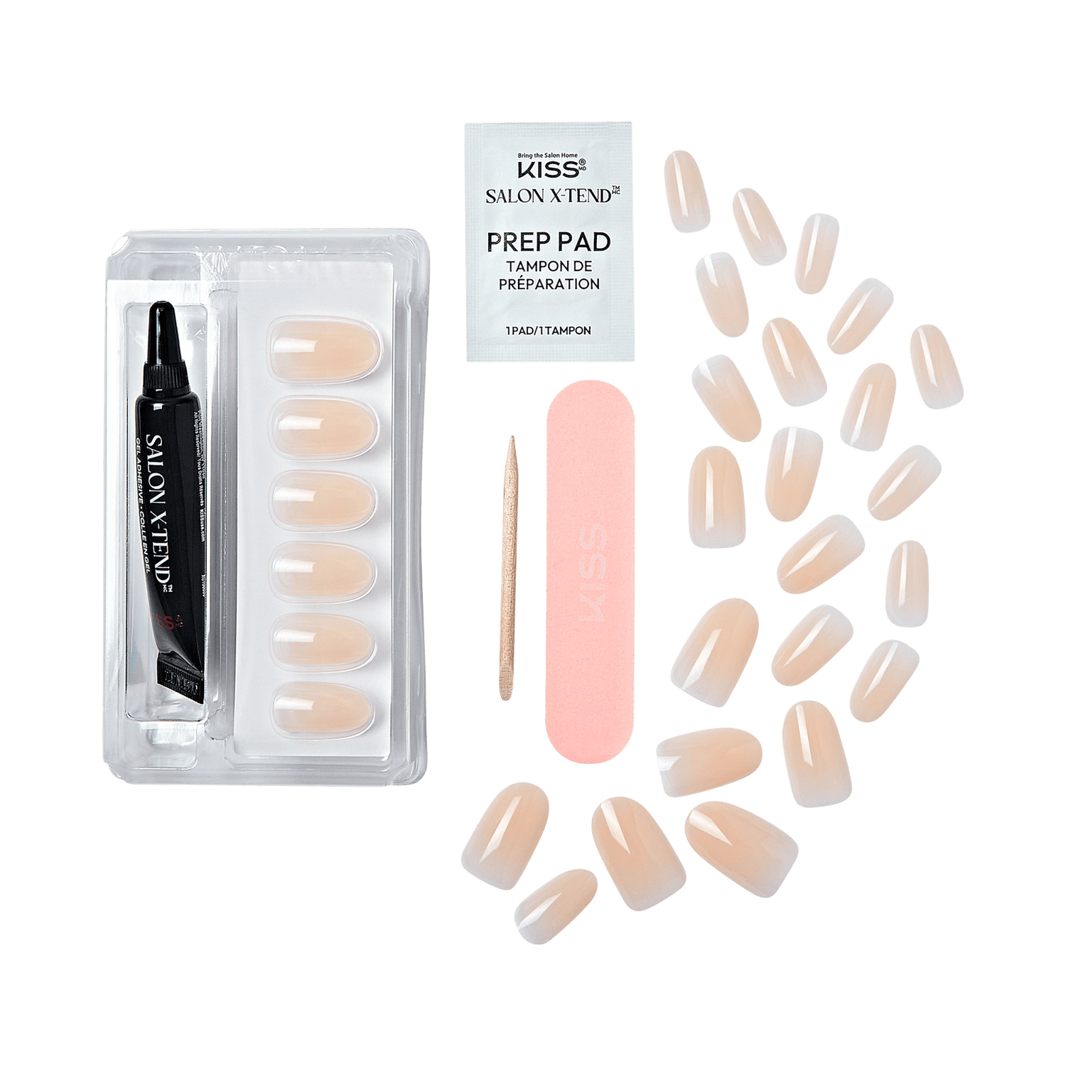 Kiss Salon X-tend Color Press On Gel Nails - Moonlight