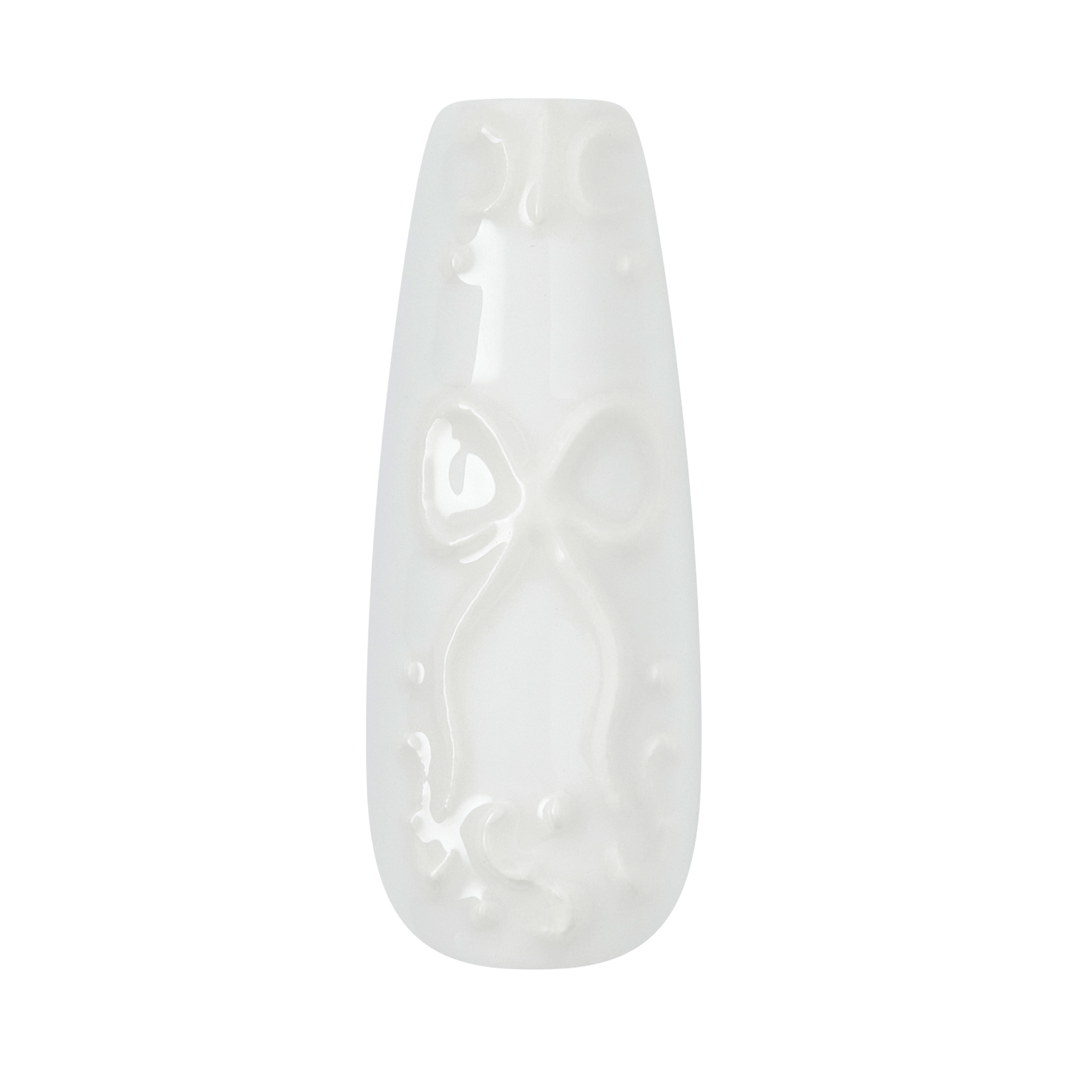 White carved jade pendant with floral motif design
