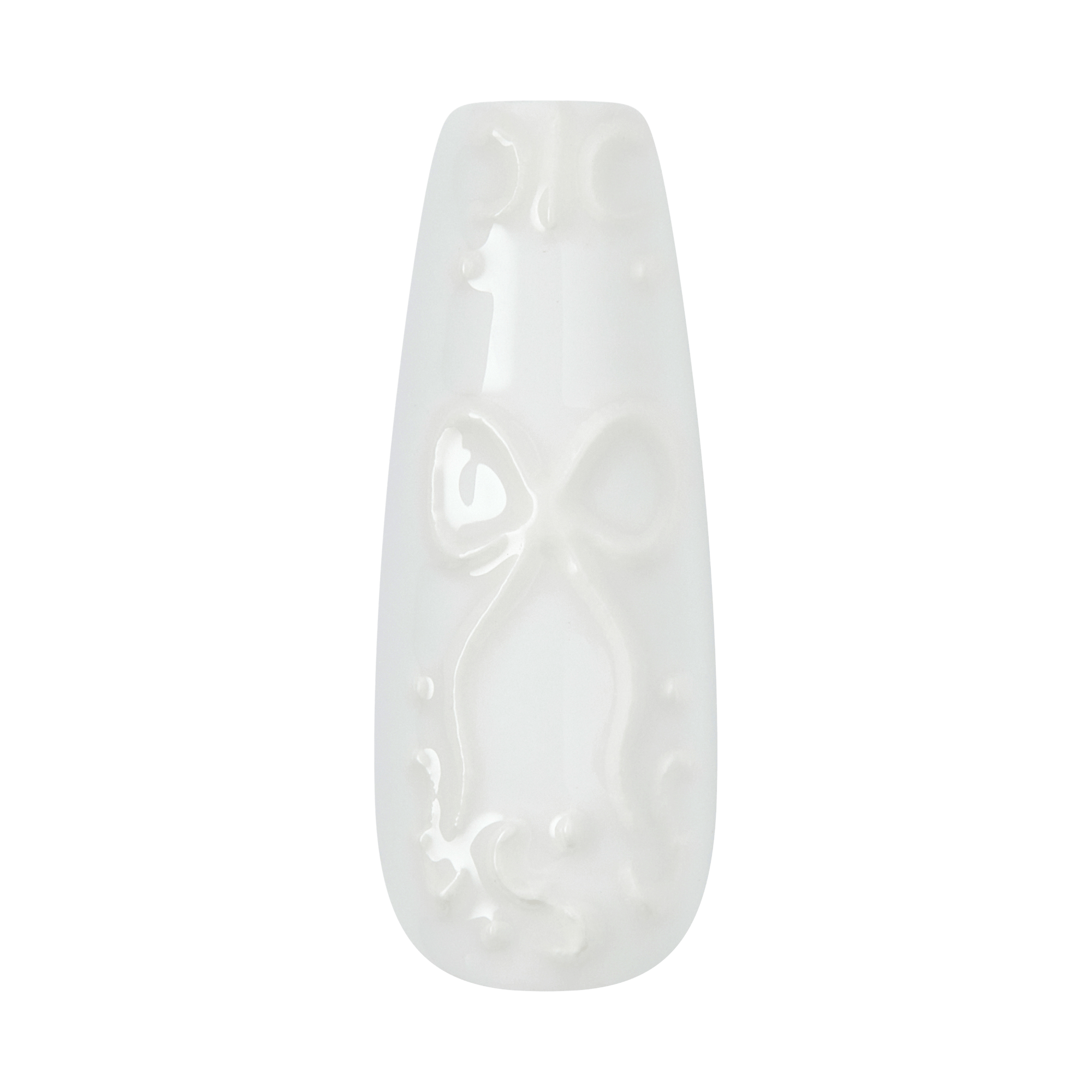 White carved jade pendant with floral motif design