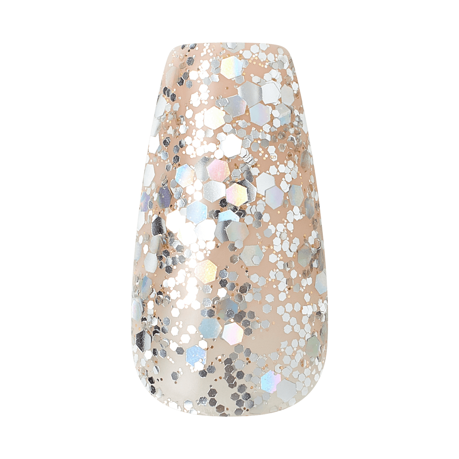 Kiss Glam 3D &amp; Jeweled Press On Fake Glue Nails - Yours | 3D &amp; Jewel Design, Pink, Medium, Coffin