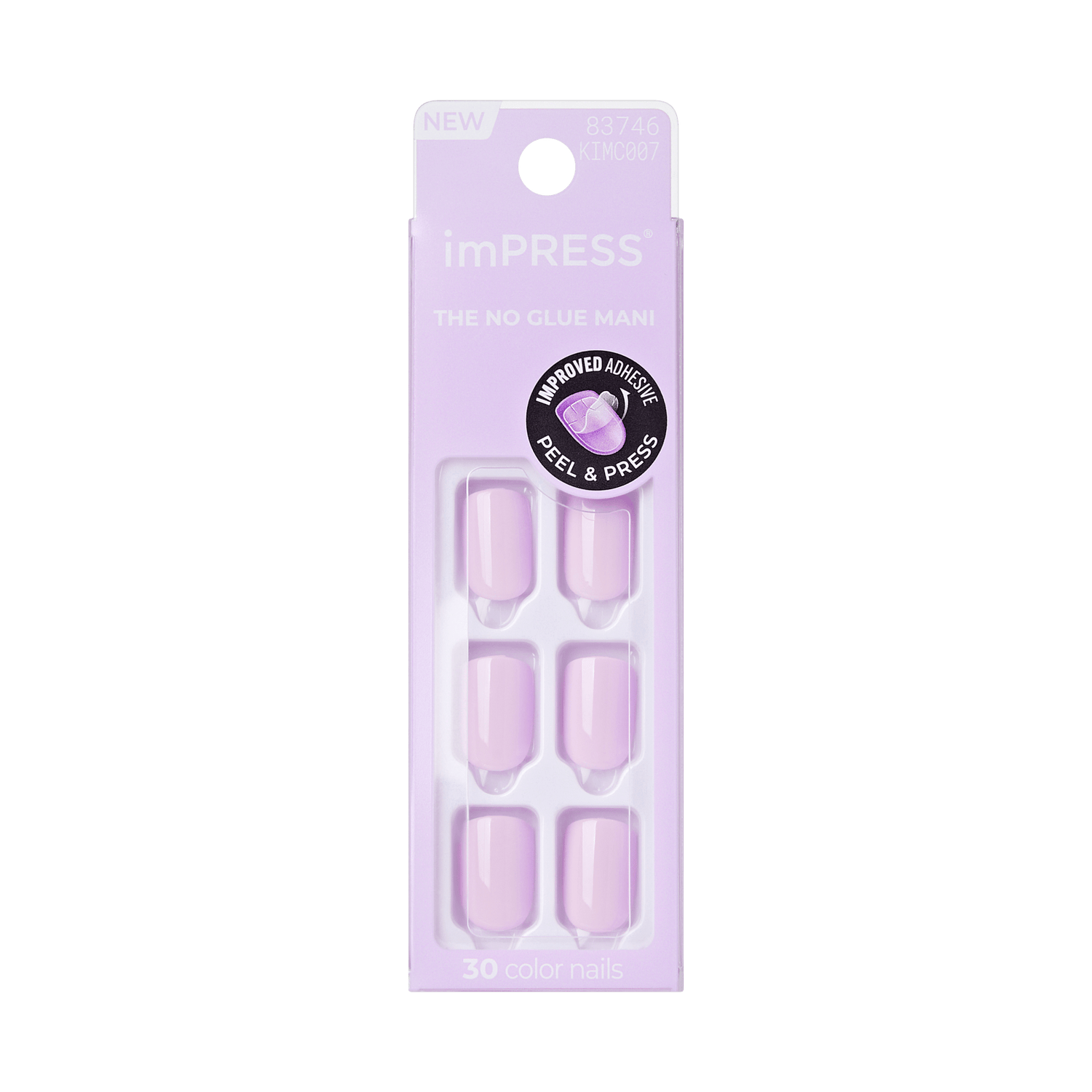 Impress Color No Glue Fake Press On Nails - Picture Purplect | Solid, Purple, Short, Squoval, Manicure