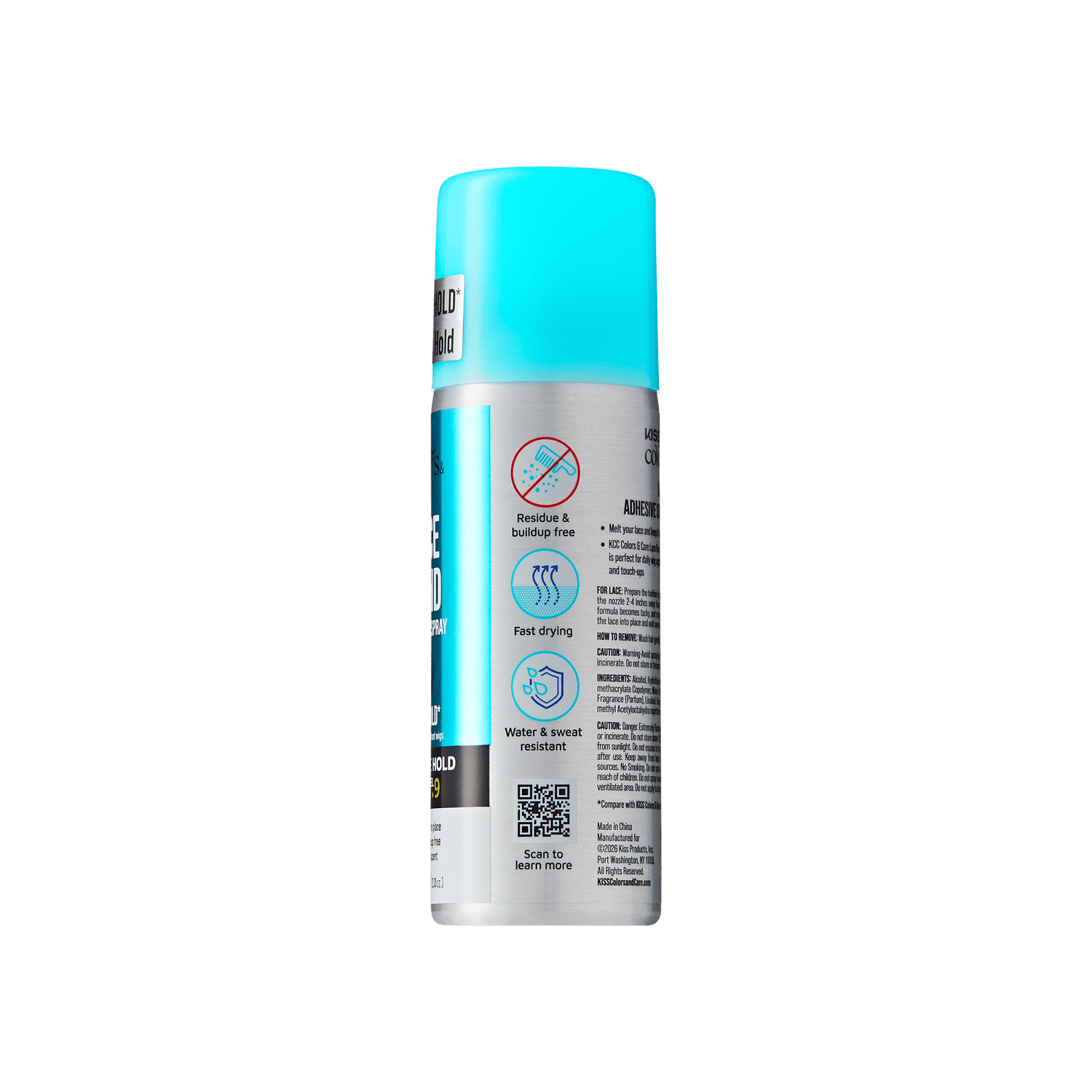 Can of spray paint with blue lid on a green background