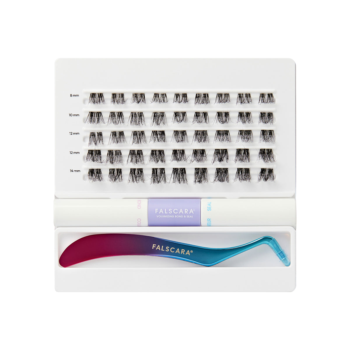 Falscara Bold Wispy Essentials Kit | DIY False Lash Extensions, Cluster Lash, Wispy Lashes, 45 Wisps, 8mm-14mm