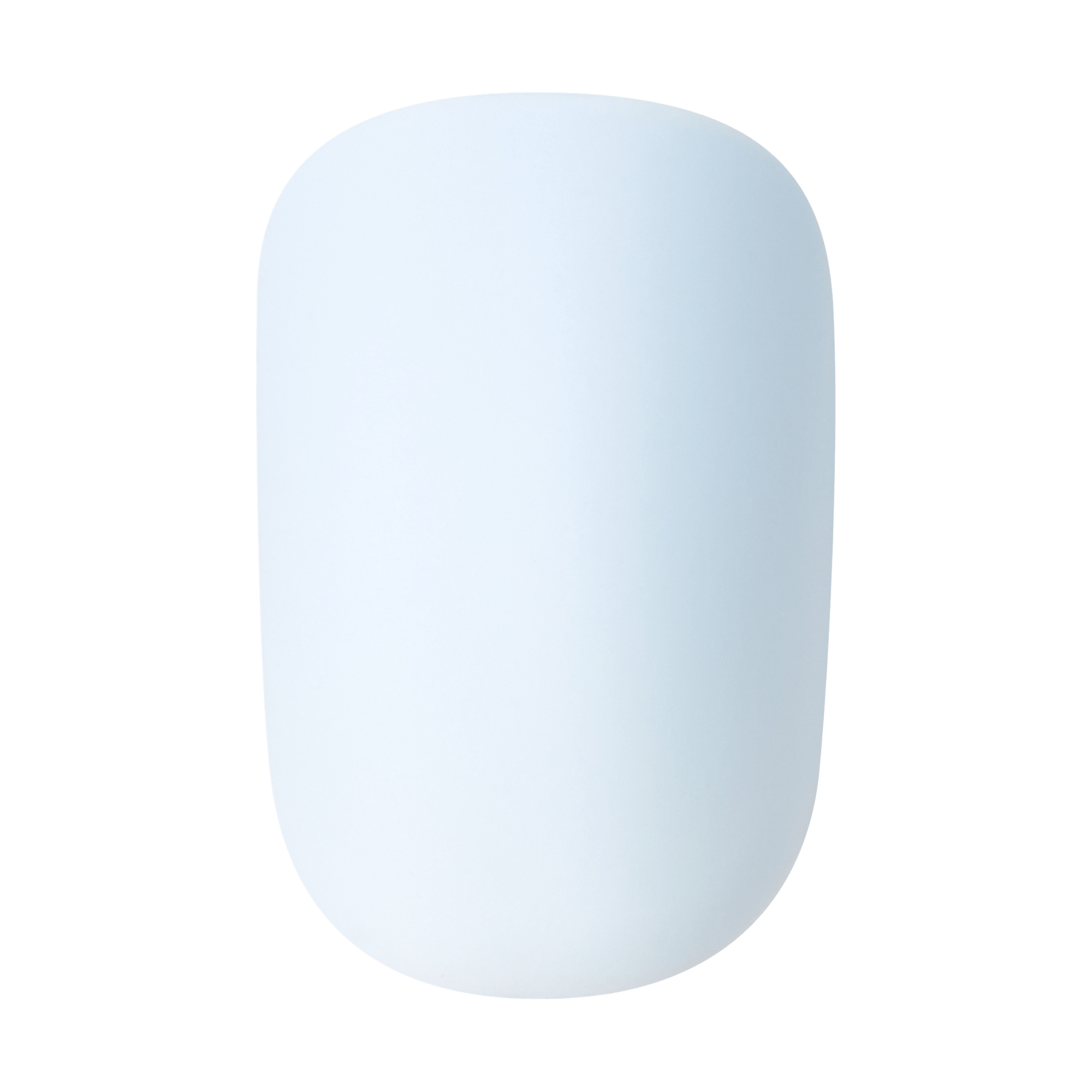 Single press-on nail displayed against a plain background with a smooth, solid light blue color called Blue Sky and a rounded square shape.